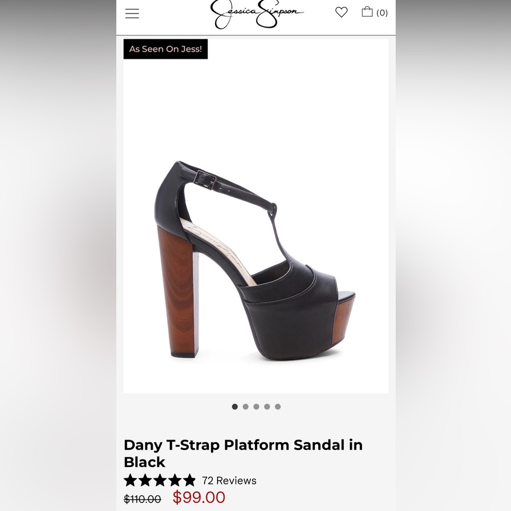 Jessica Simpson Black platform heeled sandals